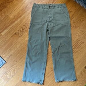 Faherty Organic Cotton Raw Hem Utility Pant size 30 green